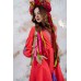 Embroidered Wrap Around Dress "Colouring" Coral